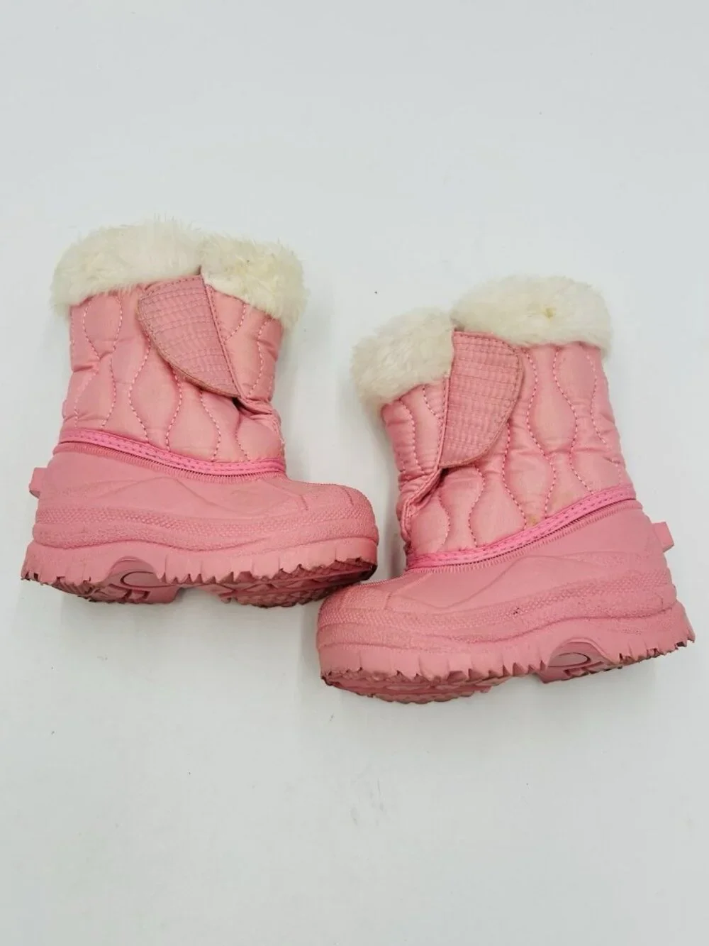 Toddler Pink Snow Boots Size 5 Pull On Insulated Sherpa Lined